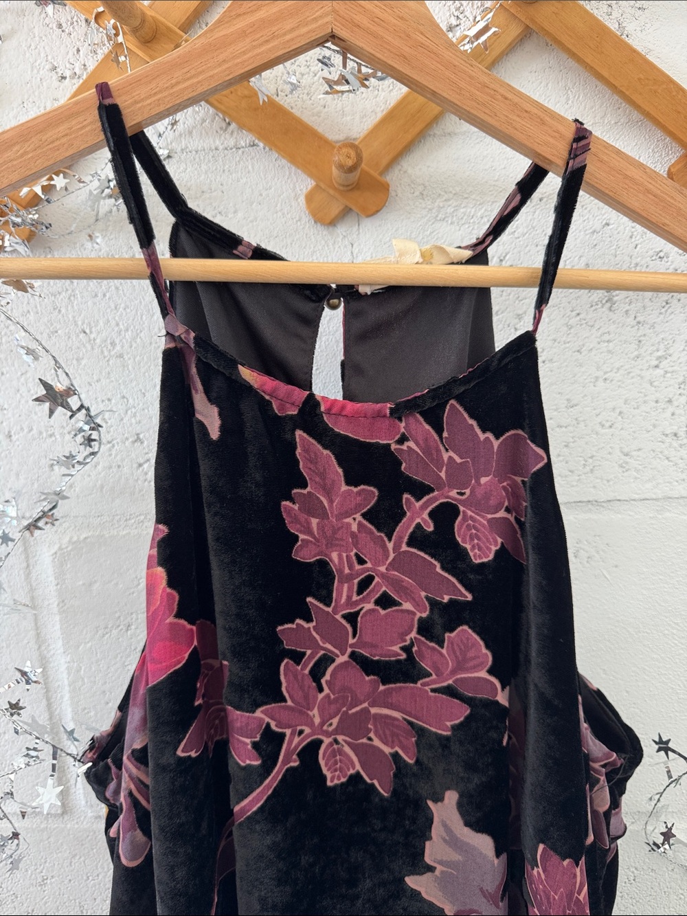 Velvet sheer black floral dress - Picture 4 of 7